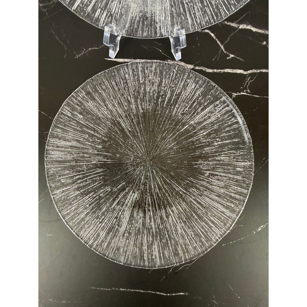 Vintage PAIR (2) Sasaki Rain Glass 7 3/8" Salad Plates